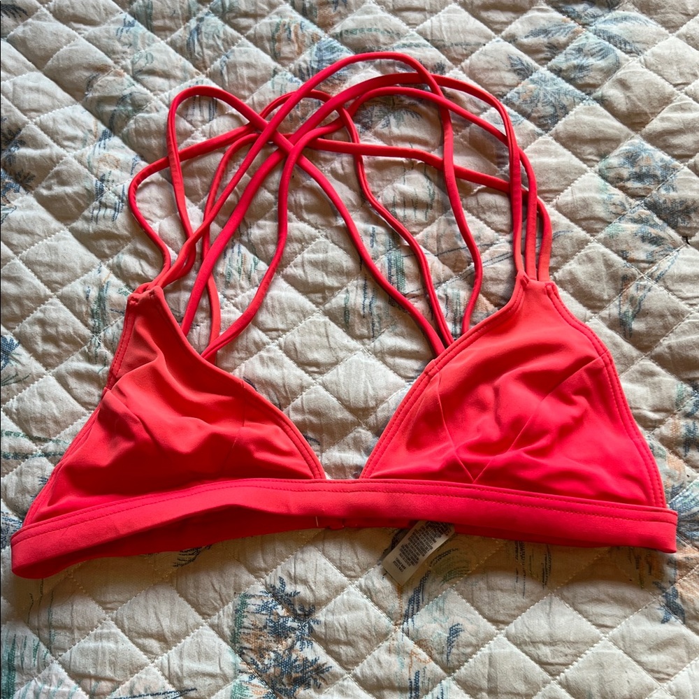 PINK Victoria's Secret Strappy Coral Bikini Top
